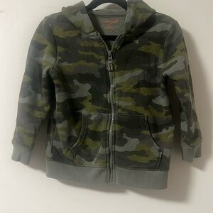 Cat & Jack toddler boys 4T Camo Full zip jacket, green, with pockets